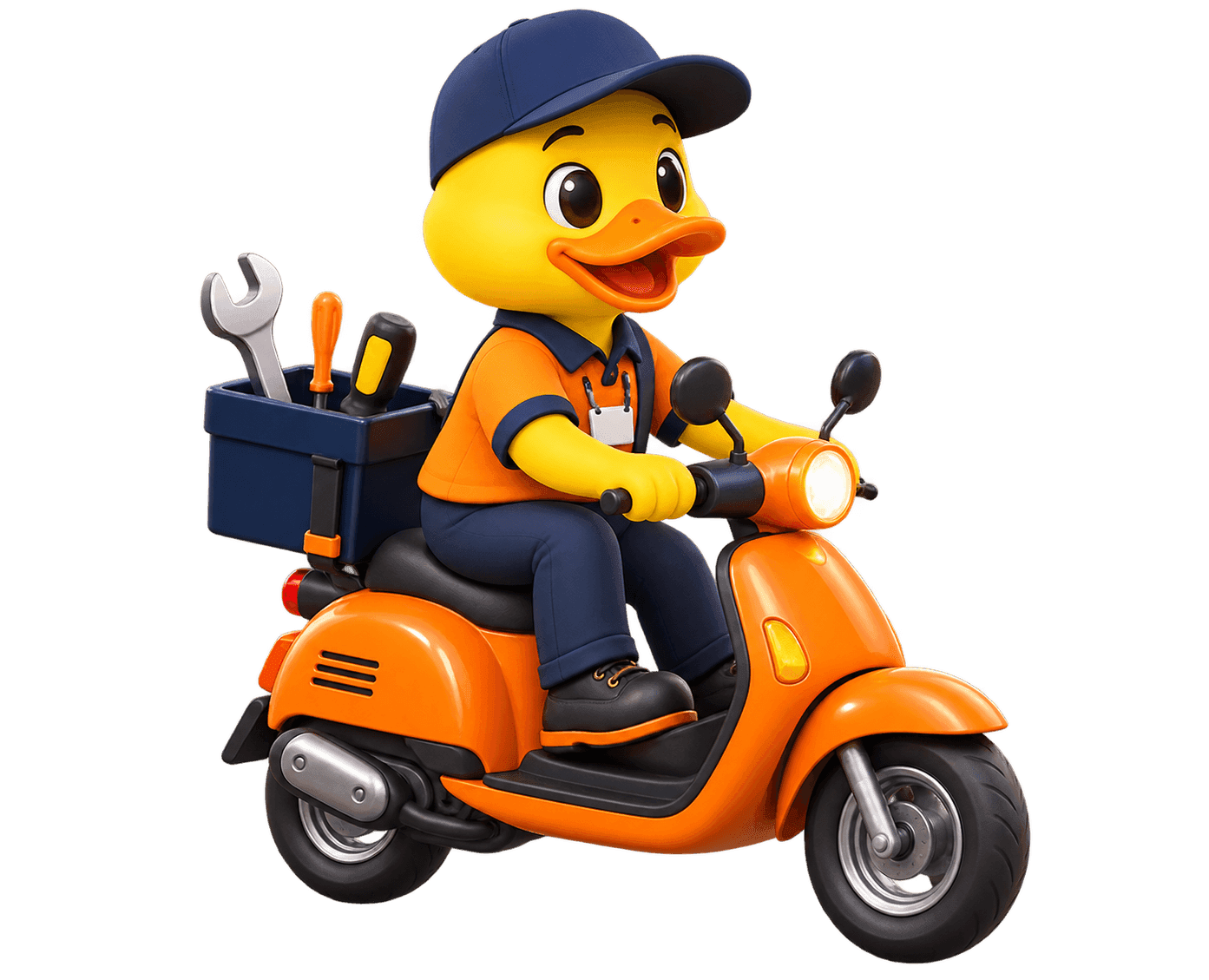 Door Ducks technician riding toward the Anantapur service point