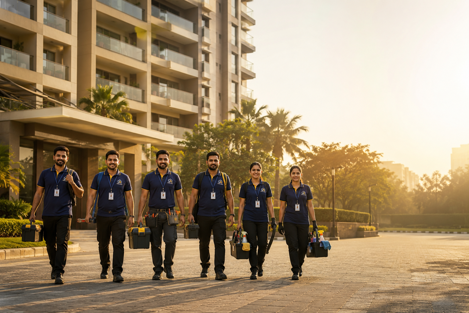 Door Ducks service team arriving on-site with tools and equipment